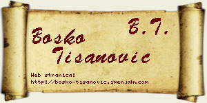 Boško Tišanović vizit kartica